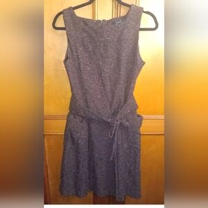 Wool Blend MNG by Mango Ladies Belted Tweed Dress Brown Medium NWT Wool